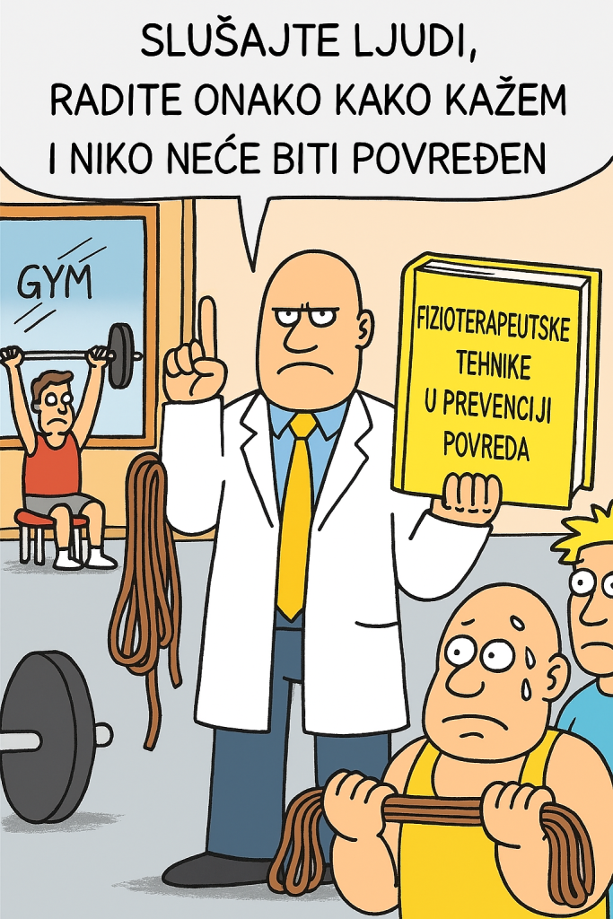Klasična fizioterapija -duhovita ilustracija kako se ne treba plašiti bola