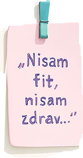 Ilustracija tekst na kome piše nisam fit nisam zdrav